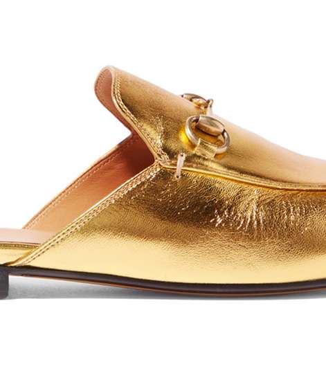 من اجمل احذية Slippers من قوتشي حذاء Princetown horsebi الميتاليكي