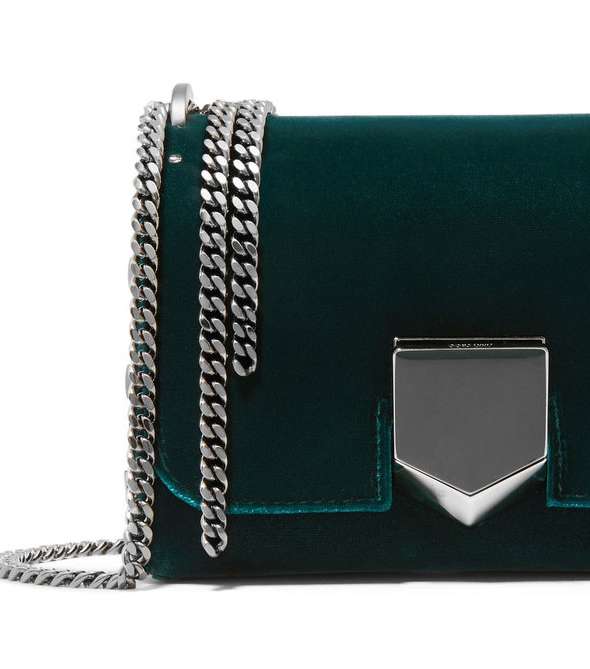 حقيبة Lockette من Jimmy choo من المخمل لشتاء 2018