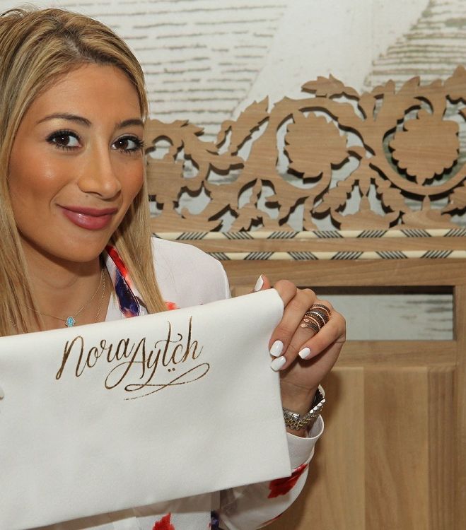 المصممة الشابة نورا حبّال في حفل إطلاق ماركتها Nora Aytch