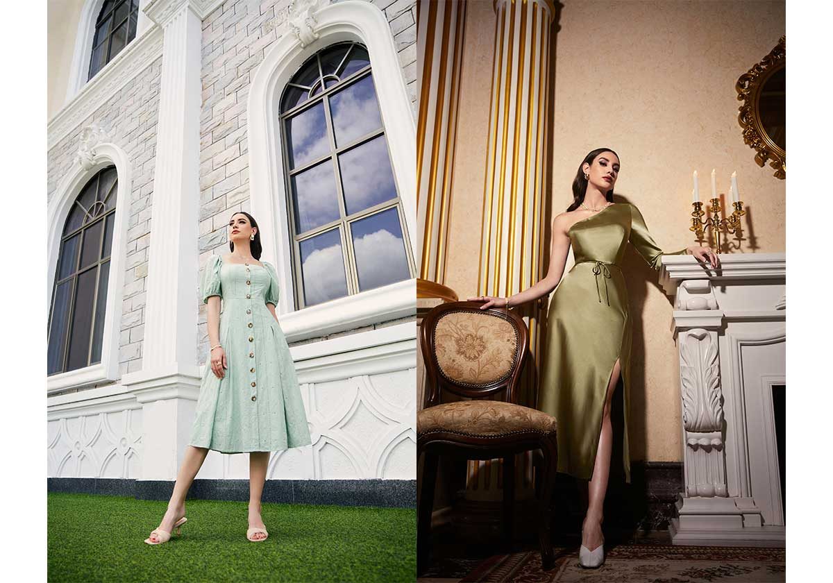 فساتين مجموعة MOTF Green Classic