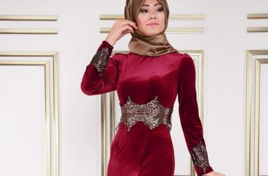صور اجمل موديلات فساتين مخمل 2017