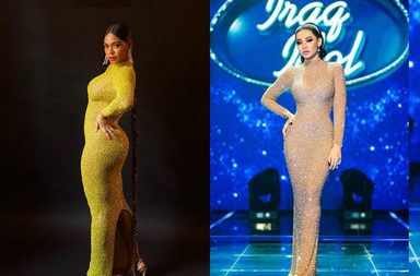 رحمة رياض وبيونسيه و3 نجمات اخريات بالفستان نفسه من يوسف الجسمي