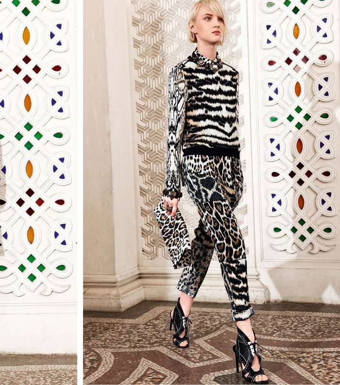 نقشة الحيوانات تطغى على أزياء روبرتو كافالي