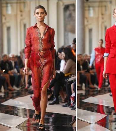 اختاري أجمل الأزياء باللون الأحمر من مجموعة Trussardi