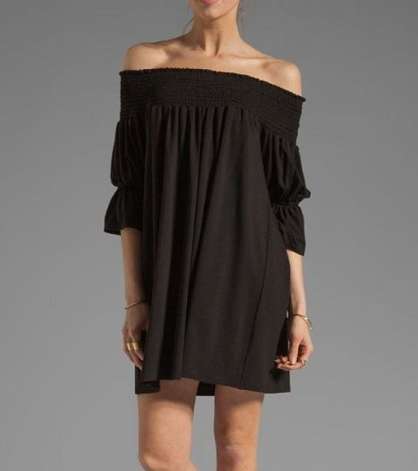 موضة الفساتين بدون أكتاف مع أكمام Off-the-Shoulder Dress