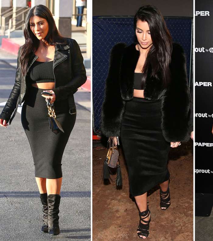 من ابرز صيحات موضة كيم كارداشيان، موضة التوب القصيرة باسلوب الـ Bandeau