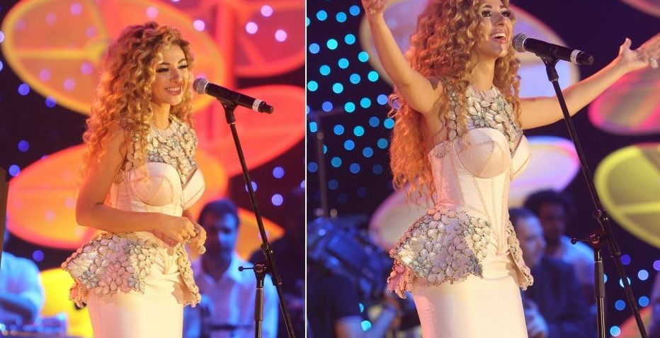 ميريام فارس تتألق بفستان من تصميم رامي قاضي