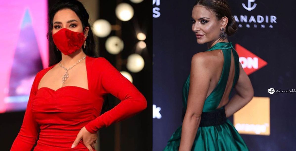 "الكمّامة" ترافق بعض فساتين نجمات العالم العربي في حفل افتتاح مهرجان الجونة السينمائي