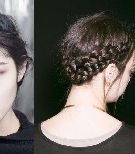 البشرة الشاحبة وكعكة الضفيرة مع Viktor & Rolf