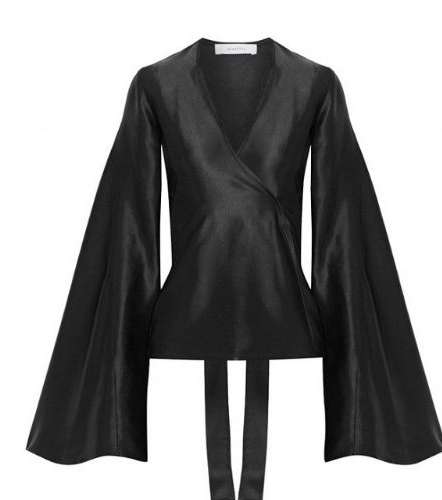 للجسم على شكل ساعة رملية اختاري التوب بالاكمام الواسعة Bell Sleeves