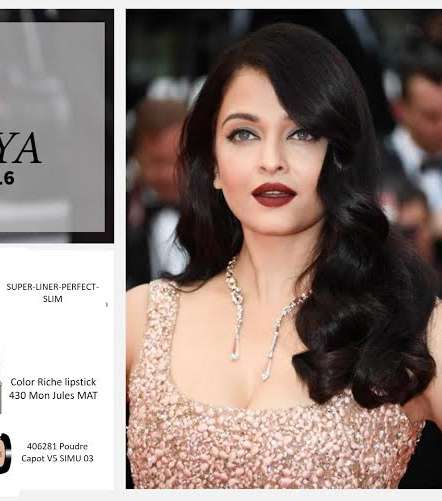 Color Riche Lipstick بلونه العنابي الداكن هو ملك إطلالة آيشواريا راي