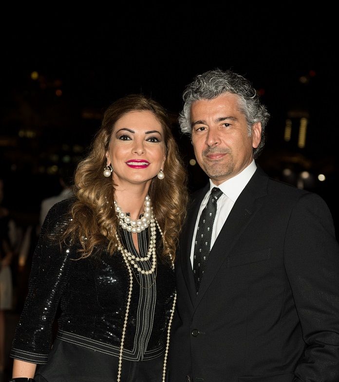لينا سمان وزوجها خلال حفل The Little Black Jacket