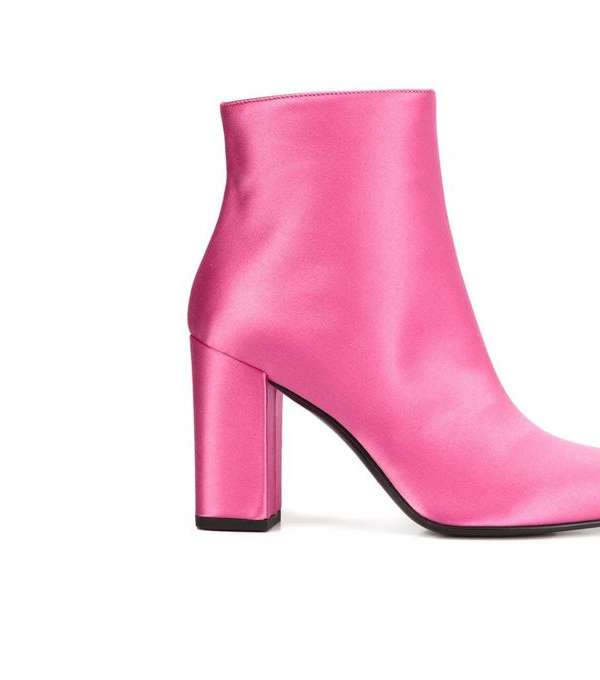 حذاء الكاحل من الساتان من سان لوران