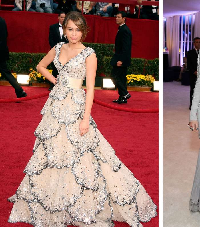 مايلي سايرس تختار الفساتين الفخمة