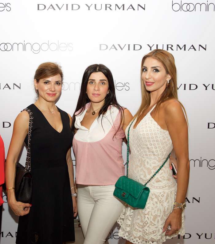 كارلا ابي نادر، ربى شاعر ، شيمان ومارييت متى في حفل اطلاق مجوهرات ديفيد يورمان في متجر بلومينغديلز