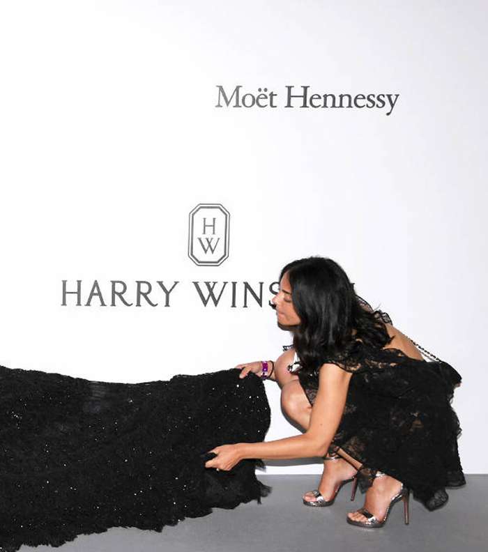 نيكي ميناج بفستان من روبيرتو كافالي في حفل عشاء Amfar في كان 2017