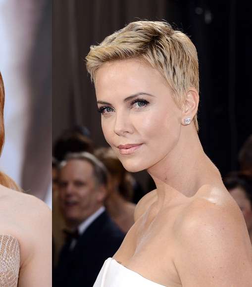 جيسيكا شاستان وتشارليز ثيرون على سجّادة الأوسكار