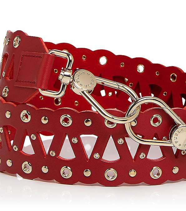 حزام او رباط للحقيبة من Furla بالجلد الاحمر