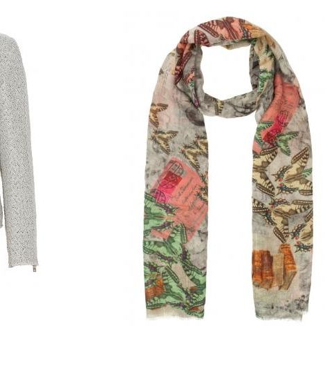 فستان ماركة دايان فون فورستنبرغ وجاكيت ماركة إيرو وشال ماركة Lily |& Lionel من Boutique 1