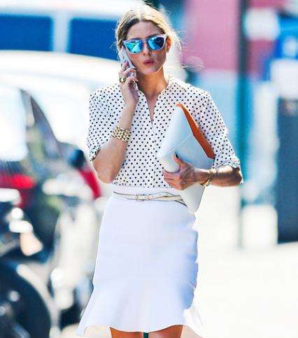 اعتمدي في صيف 2015 موضة النظارات الشمسية بزجاج المرايا الملون مع الاطلالة الرسمية