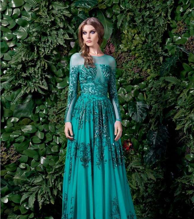 فساتين مطرزة باكمام طويلة من مجموعة باسيل سودا لشتاء 2016