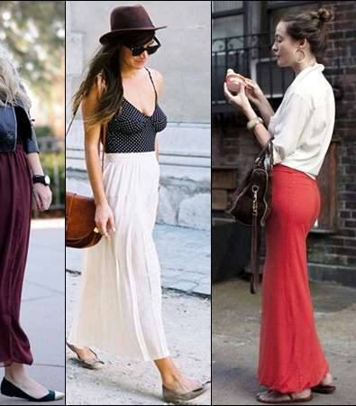 اعتمدي موضة الـ Maxi Skirt مع الحذاء المسطّح