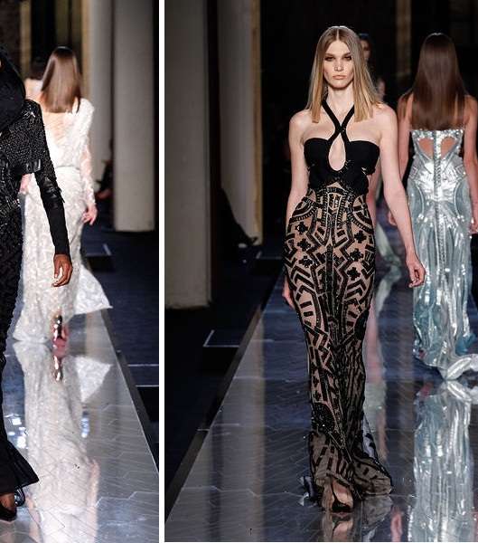 الفساتين الطويلة المزينة بالترتر الأسود