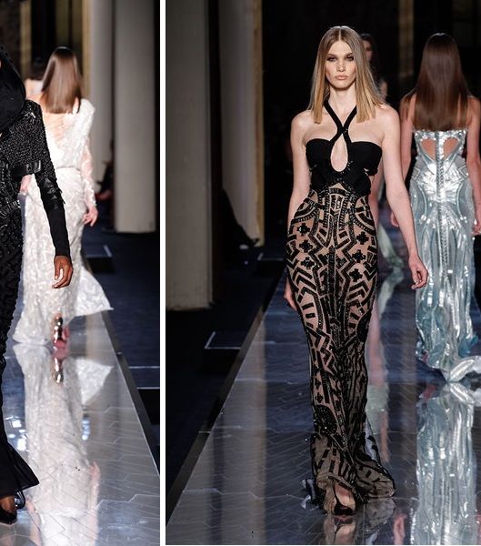 الفساتين الطويلة المزينة بالترتر الأسود