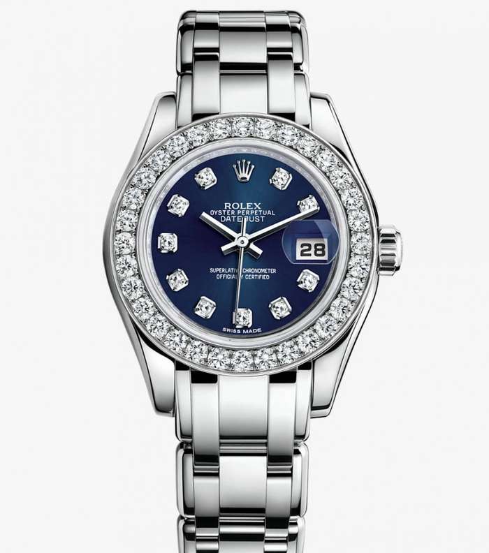 من أغلى ساعات رولكس Oyster Perpetual Lady Datejust Pearlmaster White Gold
