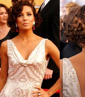 إيفا لونغوريا لفّت شعرها الطويل، بطريقة تظهر اعتمادها الـ Faux Bob