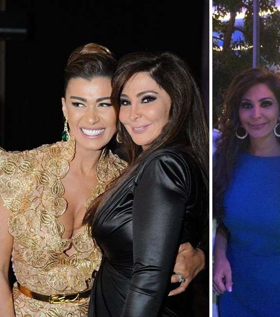 صورة تجمع إليسا ونادين الراسي في حفل BIAF في العامين 