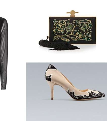 ارتدي الفستان بالقماش الشفاف مع حذاء مزخرف